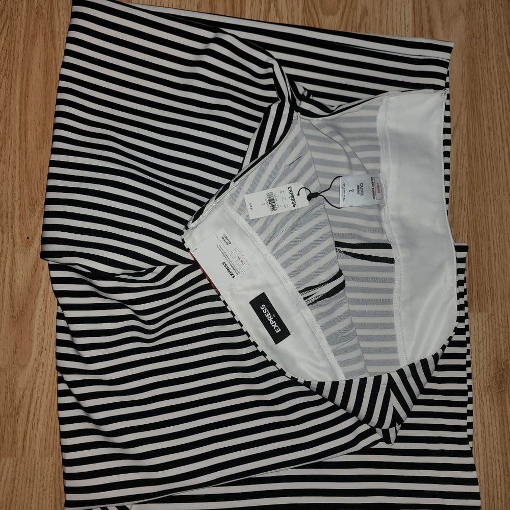 Black and White Stripped Culottes.